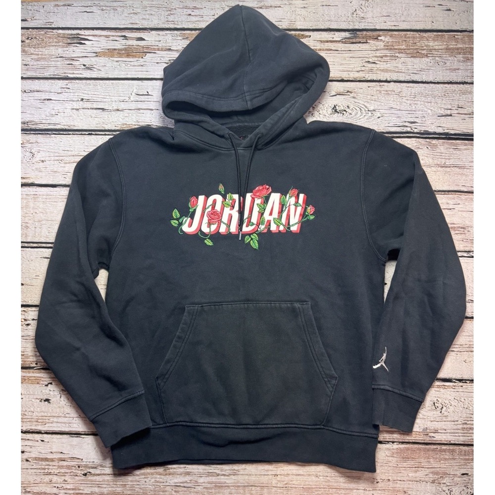 Nike Air‎ Jordan Hoodie Sweatshirt S Embroidered Rose Sorry For Your Loss Tour